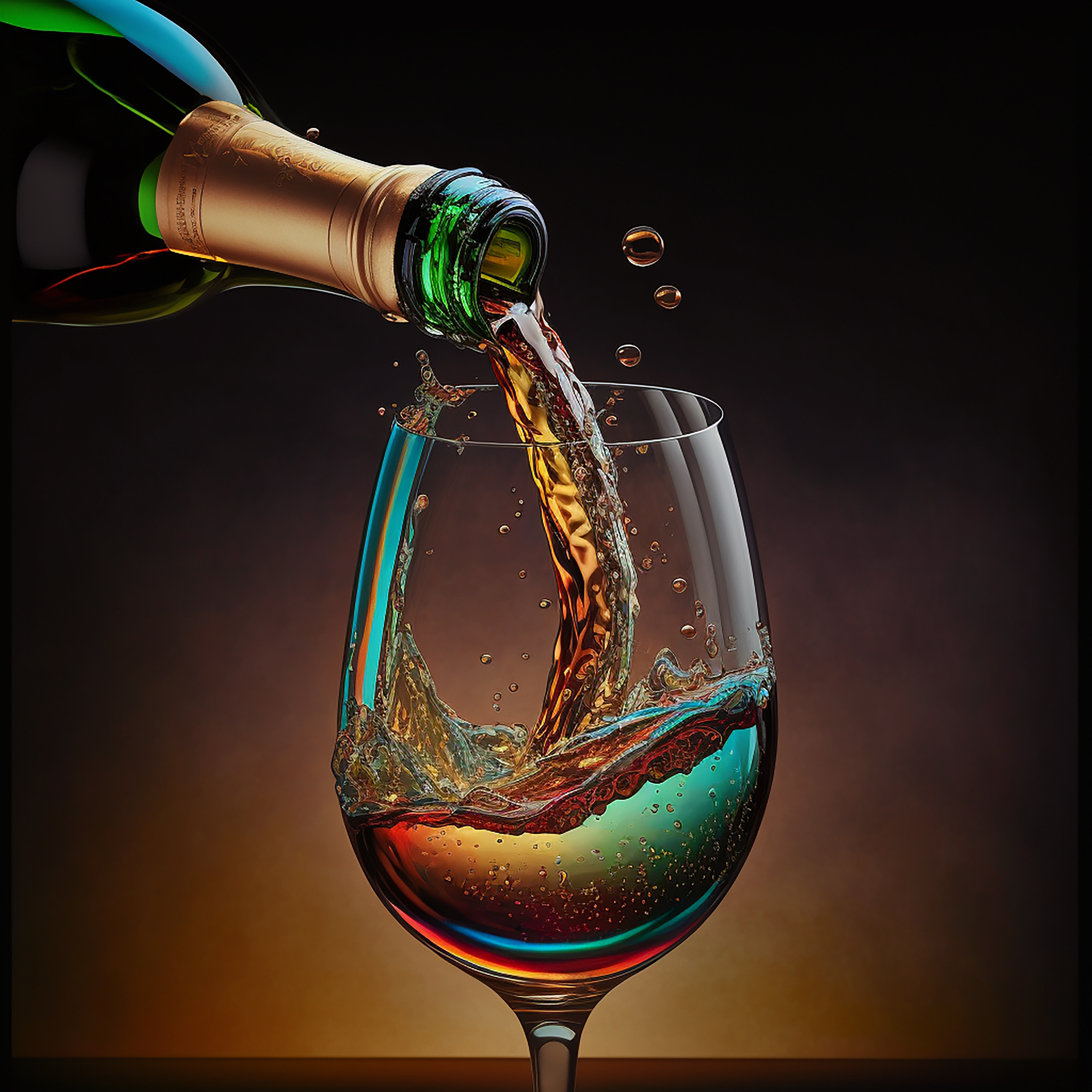 champagne-glass-pouring-black-backgroundgenerative-ai
